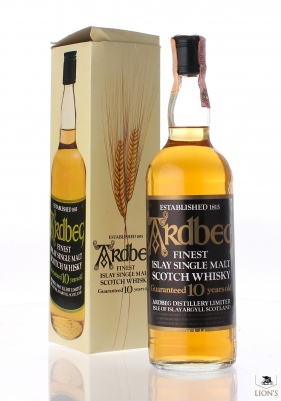 Ardbeg 10 years old clear glass black label